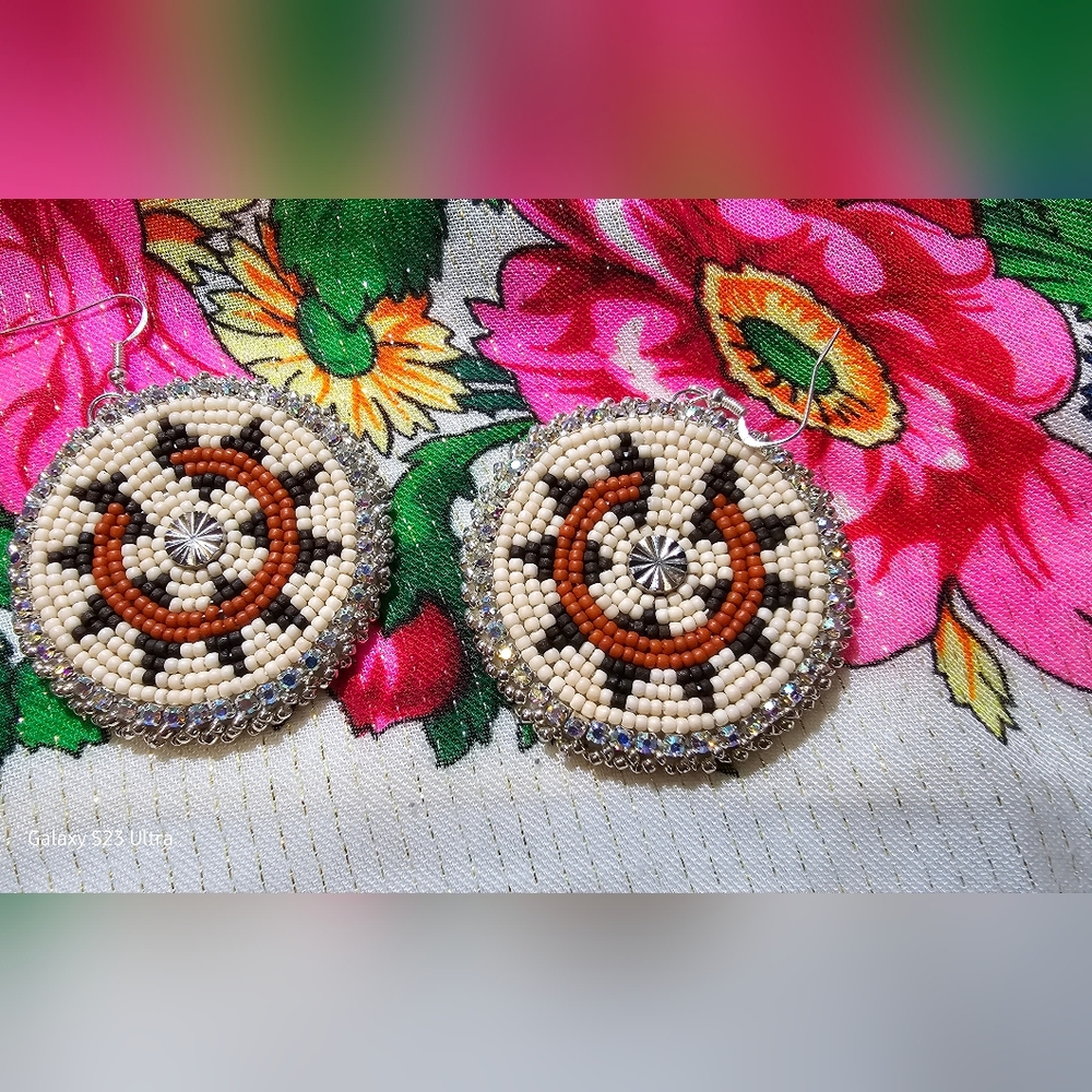 Beaded Navajo Powwow Earrings.